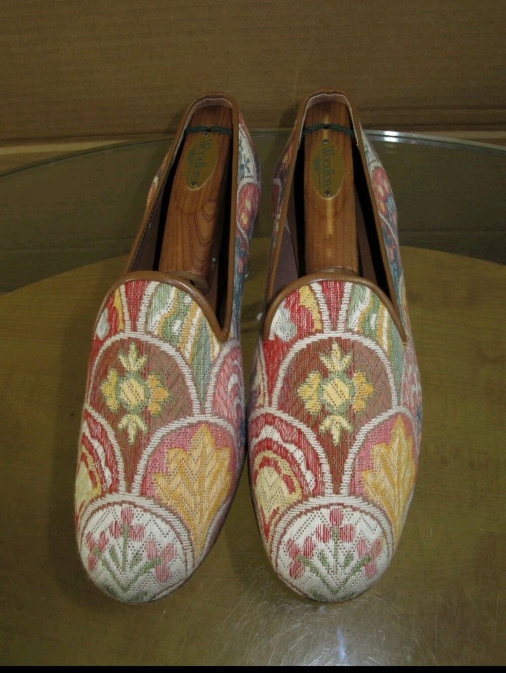 ZALO Vintage Loafers Flats Floral Fabric Pattern Women's Size 8